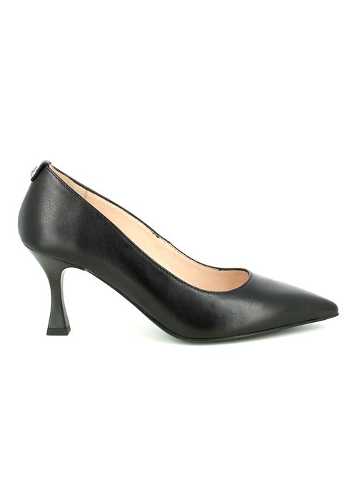 décolleté da donna in pelle liscia nera con tacco 7 cm NERO GIARDINI | E307081DE100